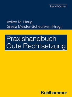 cover image of Praxishandbuch Gute Rechtsetzung